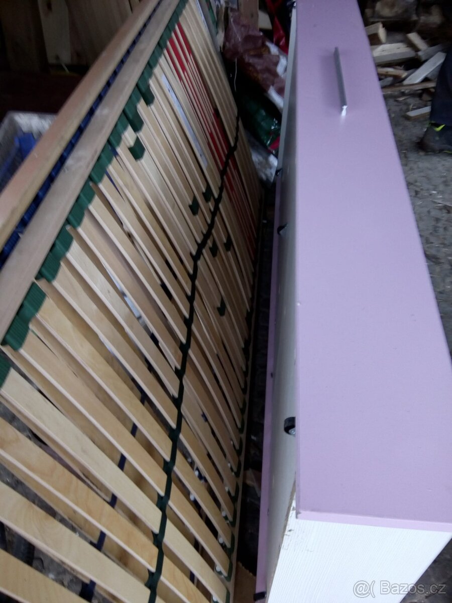 Bílá postel 90x200 s úložným šuplíkem - 2