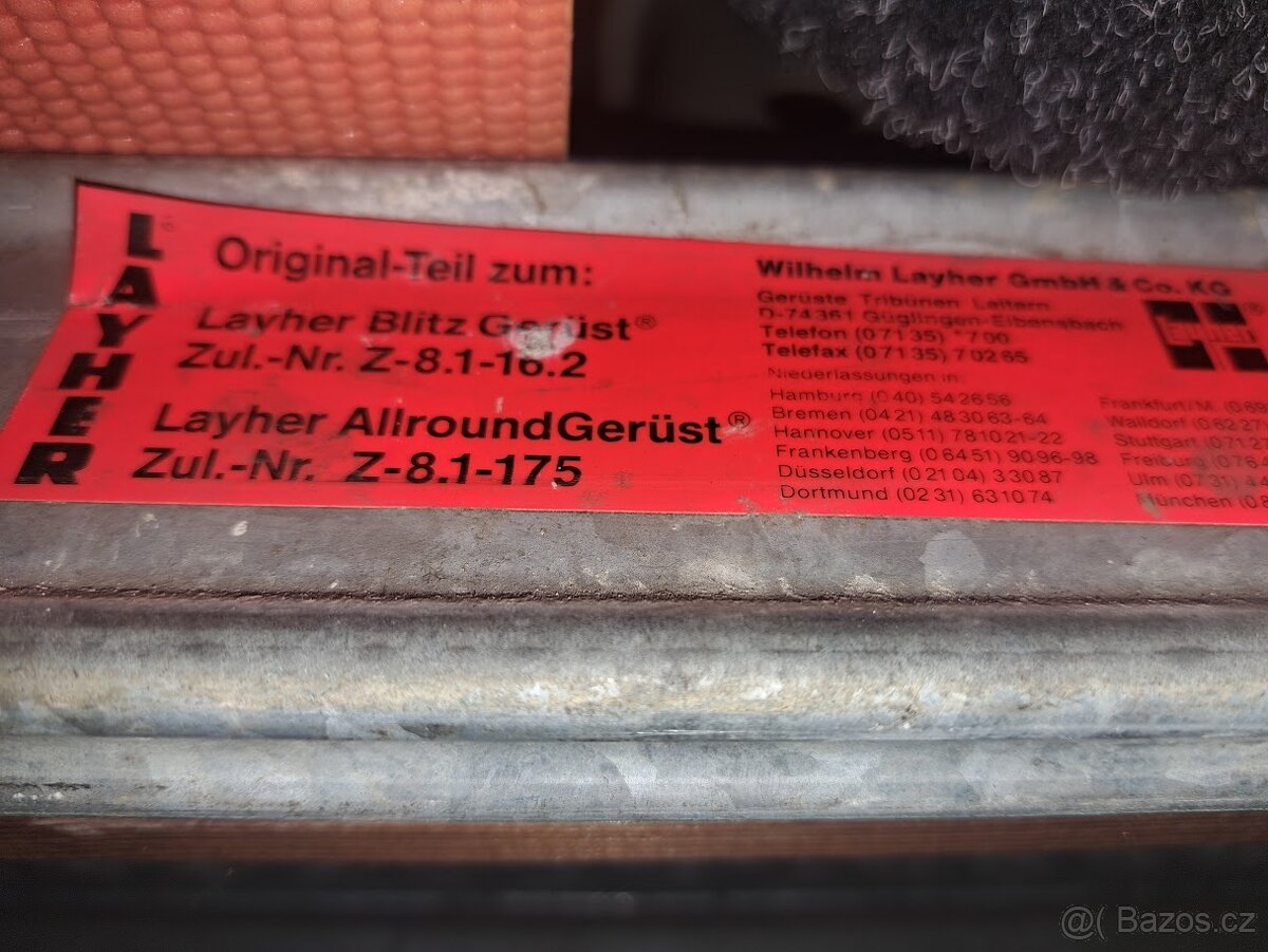 Prodám lešení LAYHER - originál Německo - 2