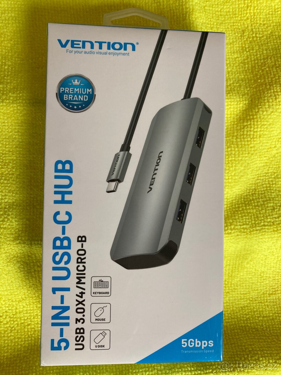 USB Hub Vention USB-C to USB 3.0 x 4 / Micro USB-B Hub 0.15M - 2
