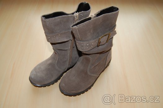 Dívčí kožené kozačky, vel. 27 - 2
