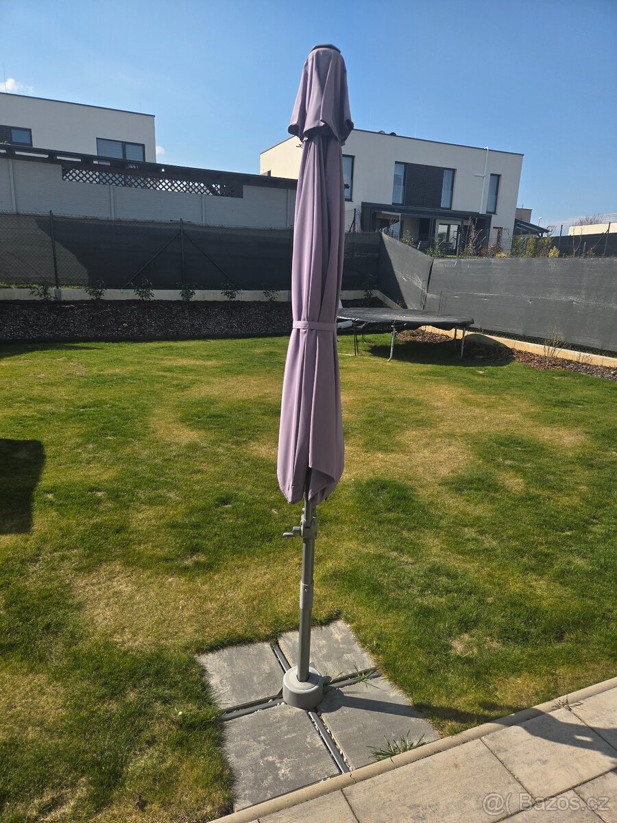 Slunečník Santorini Ø 300cm šedý - 2