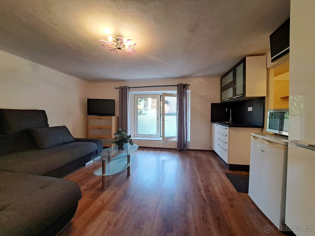 Pronájem zařízeného bytu 1+kk 32m² Jundrov. Plně vybaveno, p – pohled 2