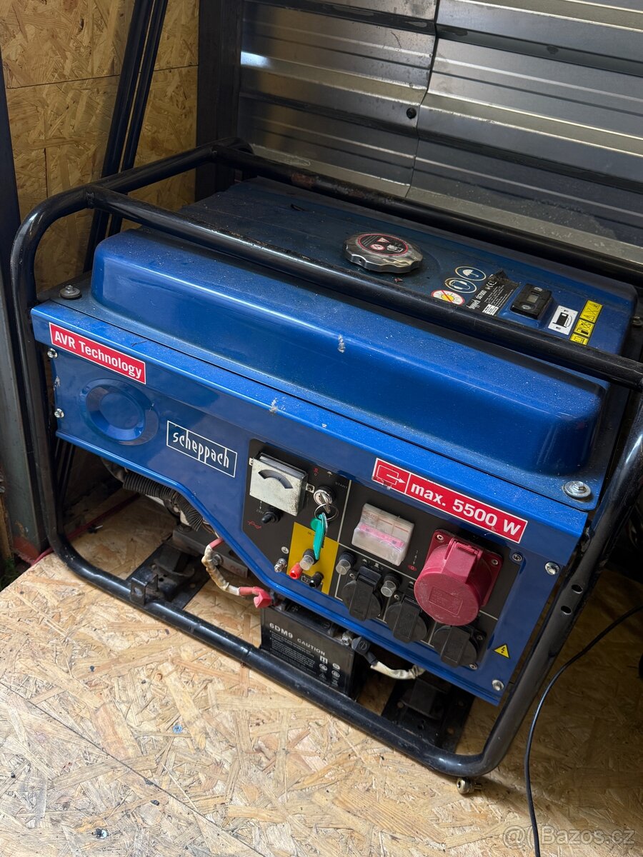 Benzínová elektrocentrála Scheppach 5,5 kW 230V / 400V) - 2