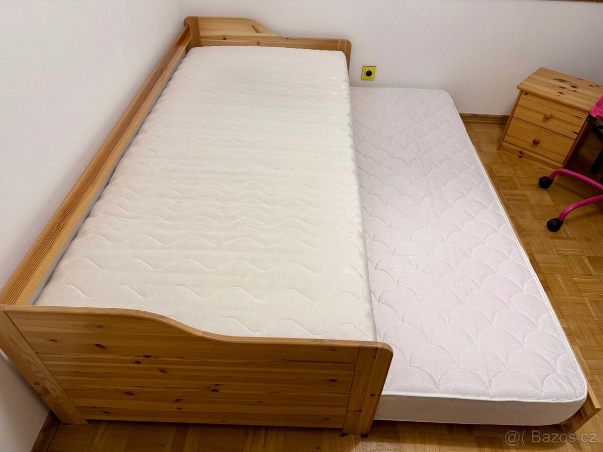 Sada nábytku, noční stolek, válenda 2 lůžko , 2x matrace - 2