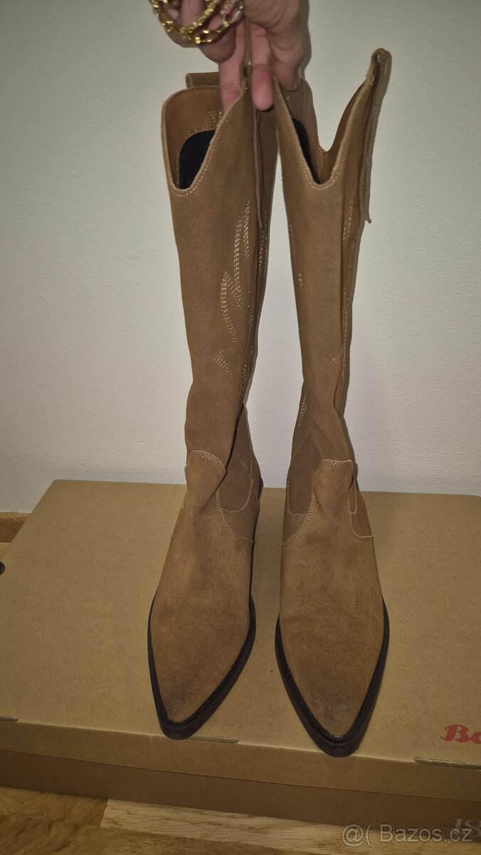 Kovbojské boty - kožené - 2