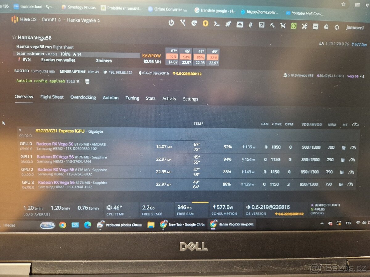 Mining rig 4x VEGA 56 8gb - 2