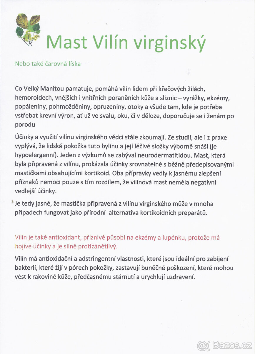 Vilín virginský mast - 2