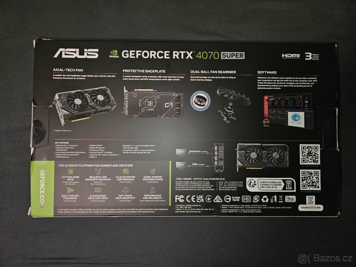 Prodám grafickou kartu ASUS DUAL GeForce RTX 4070 SUPER O12G - 2