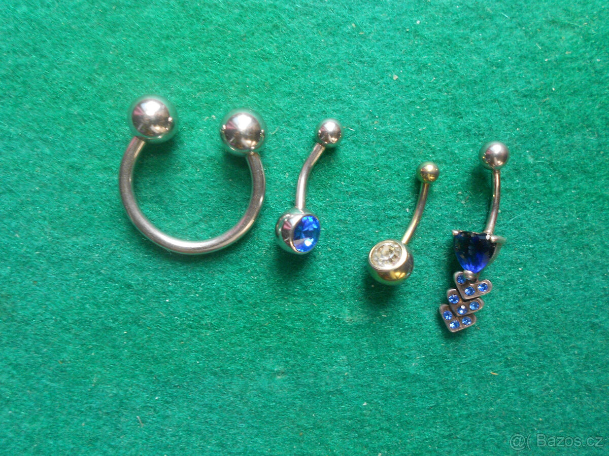 Piersing chirurgická ocel 4 ks - 2