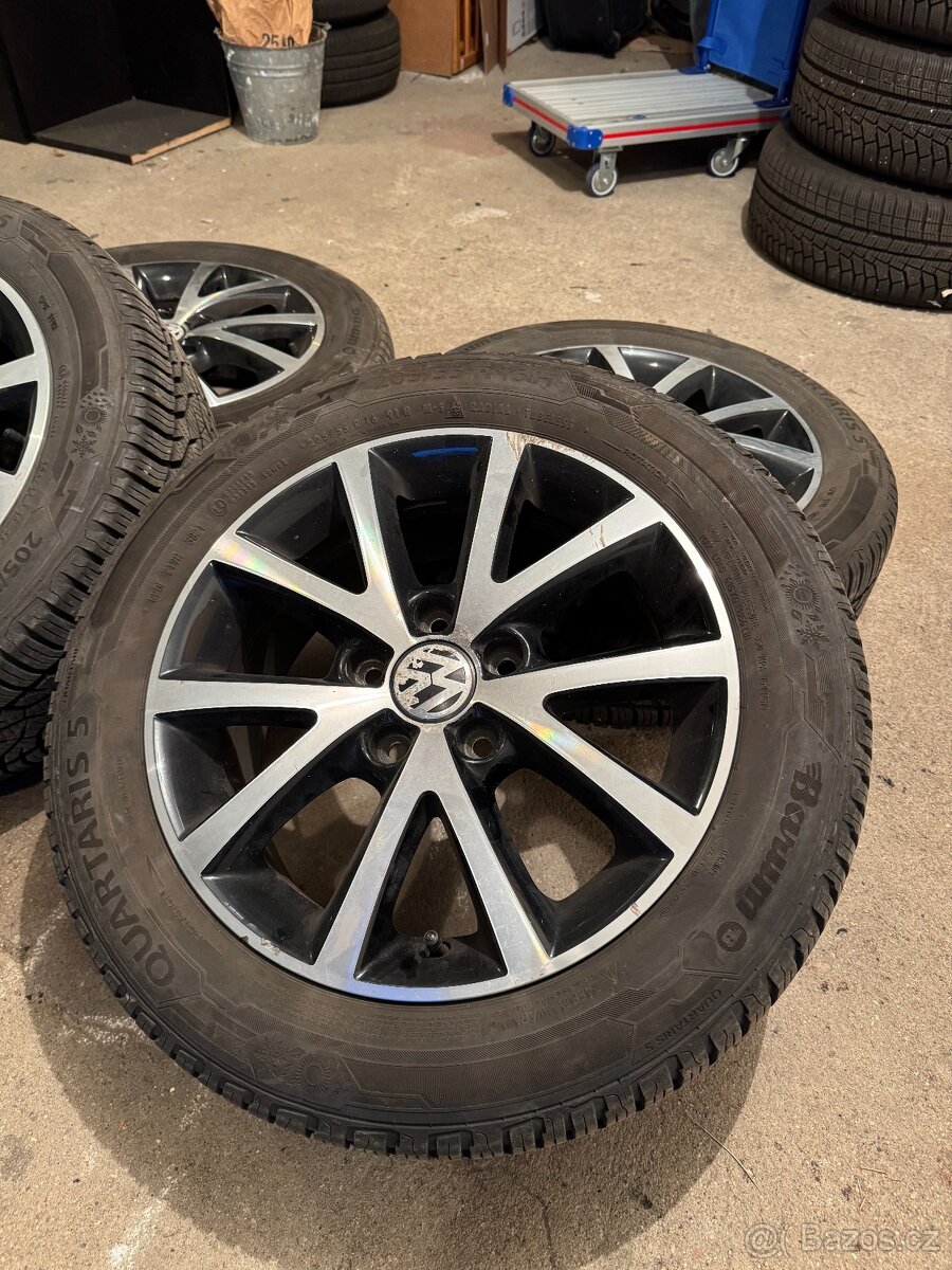 Original ALU kola VW 16" ET50, celoroční 205/55/R16, 5x112 - 2