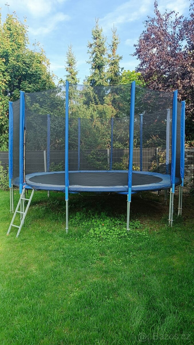 Trampolína 430cm průměr, modrá - 2
