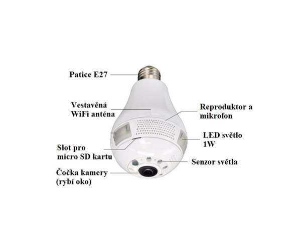 LED žárovka s P2P kamerou - 2