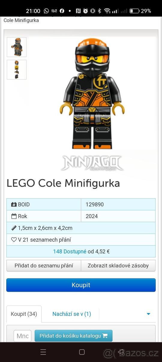 Lego figurka Ninjago Cole (njo 863) - nové nikdy nepoužité - 2