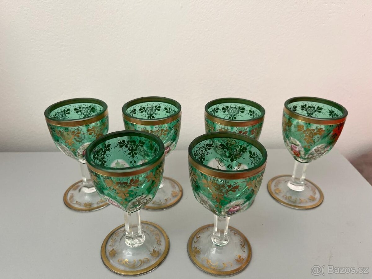 malované zelené skleničky - 2