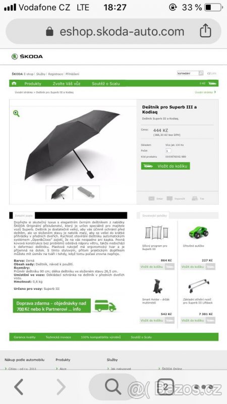 Škoda auto deštník - 2