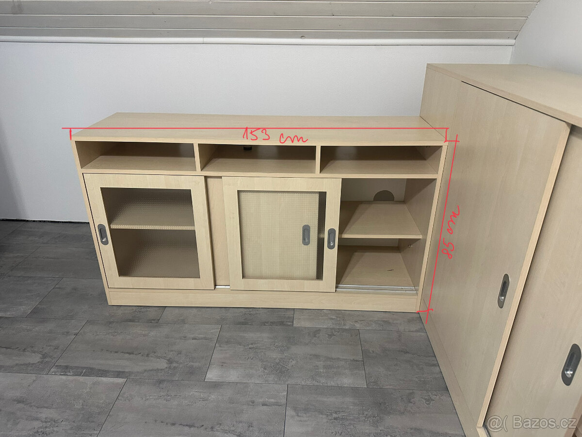 Skříňky s posuvnými dveřmi dekor bříza - 2