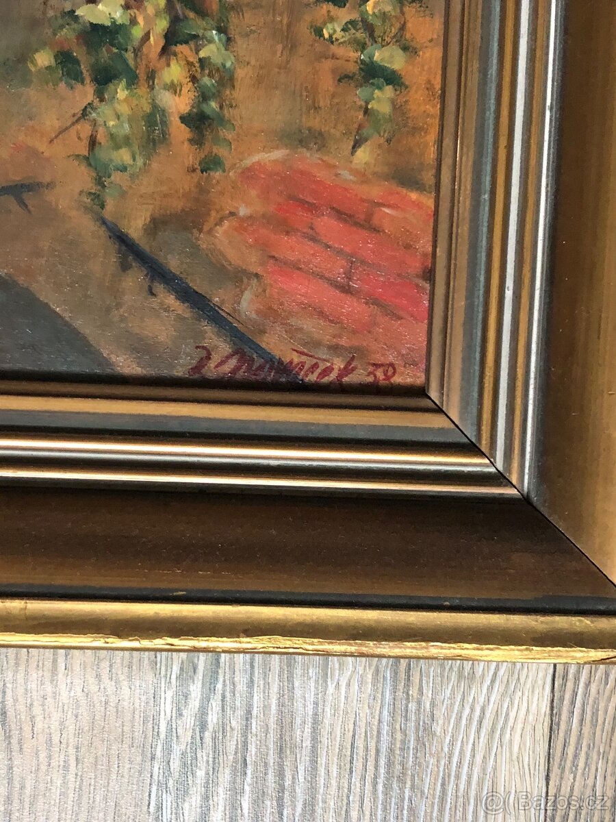 Prodám obraz, Nováček 1938- Staré Zámecké schody na Pražský - 2