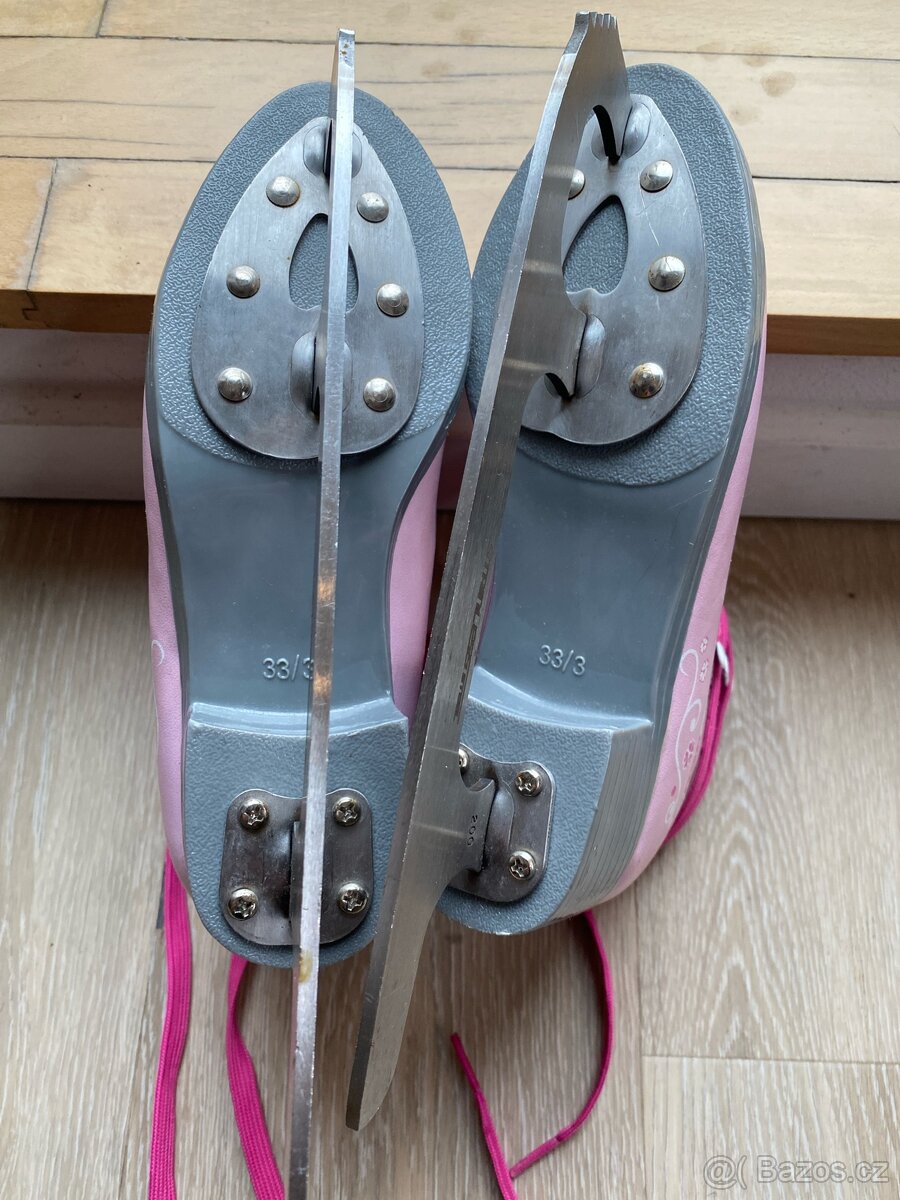 Dětské brusle 33/3 růžové dívčí. - 2
