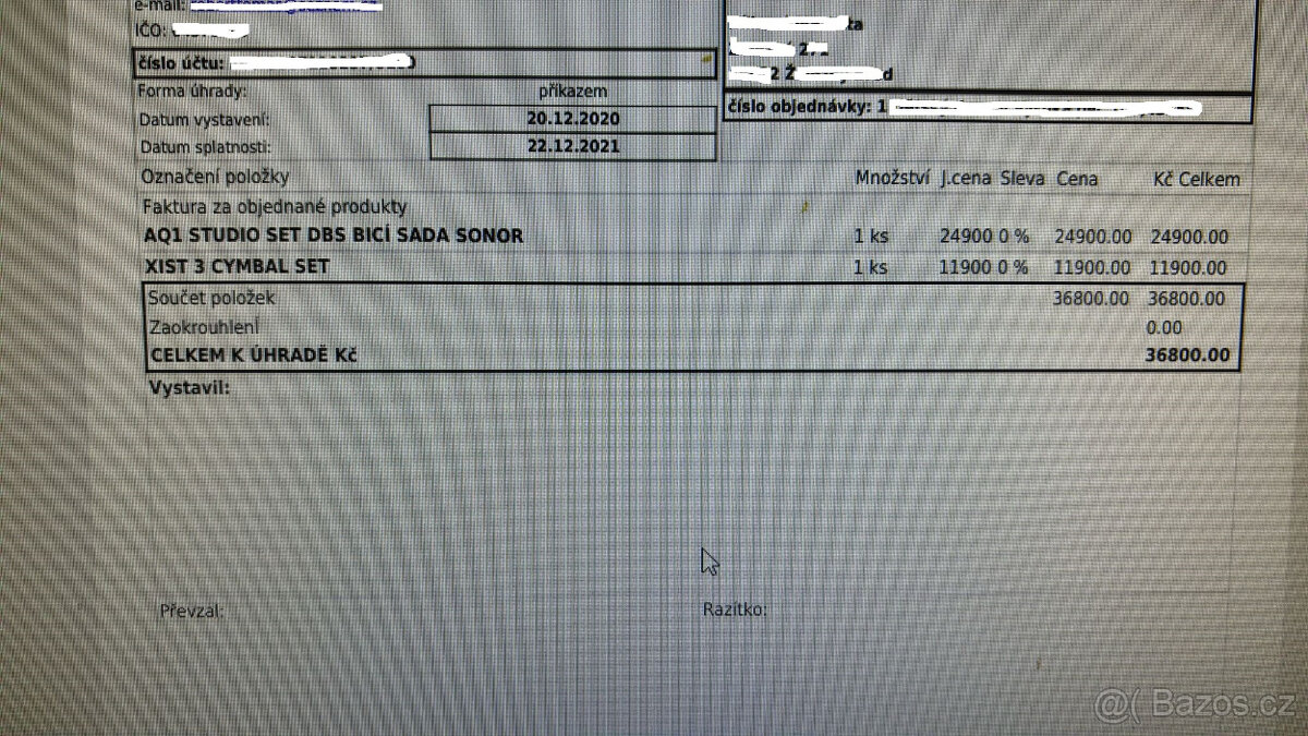 Prodám Bicí sadu Sonor - 2