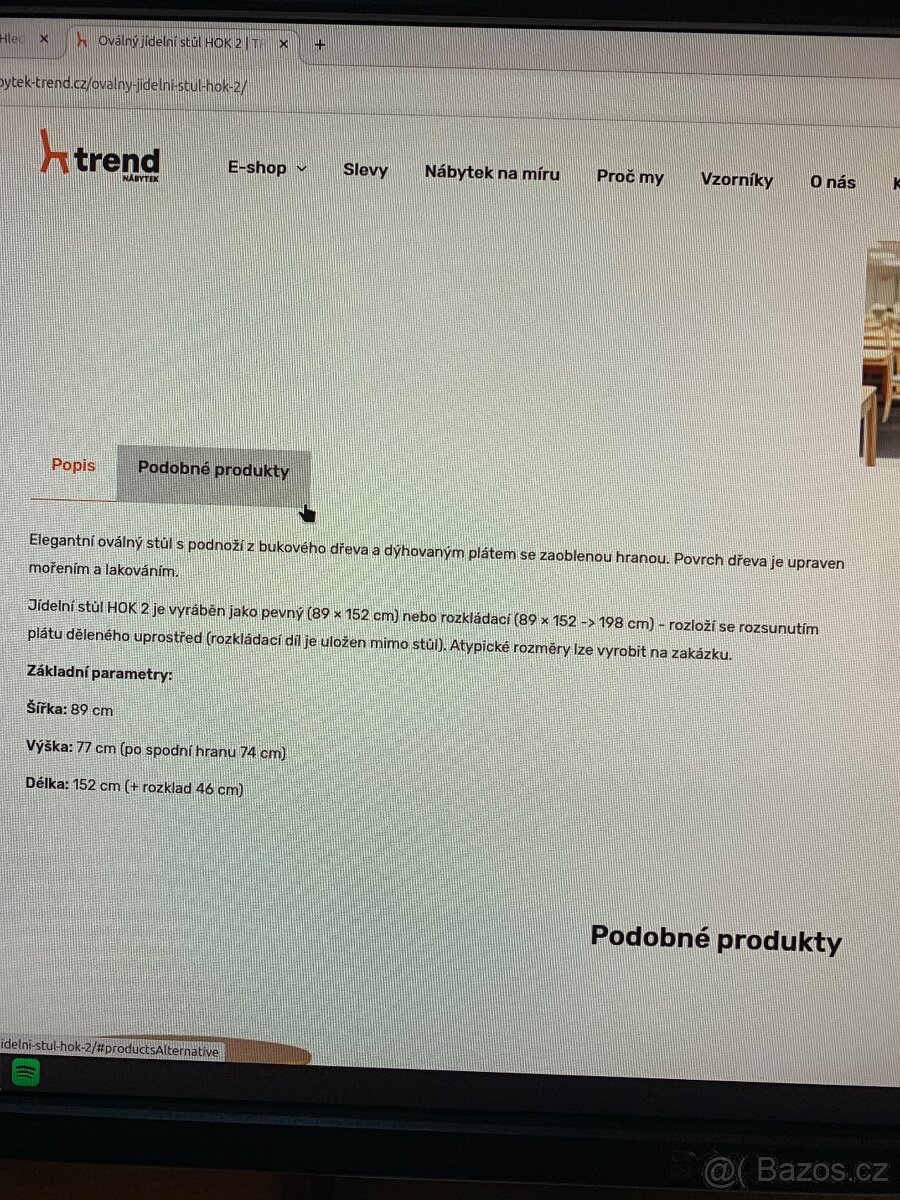 Prodám jídelní stůl třešeň - 2