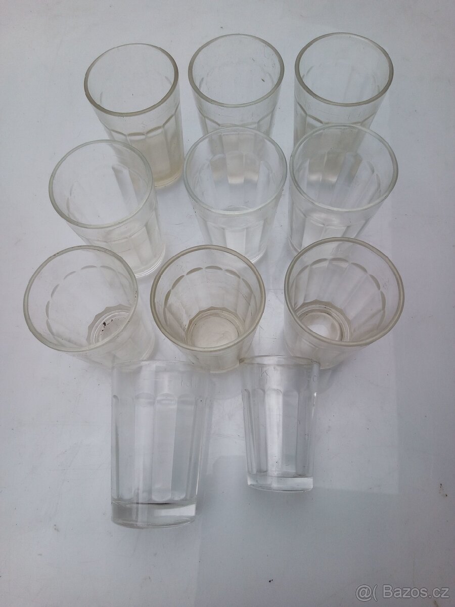 Staré decové sklenice 10ks - 2