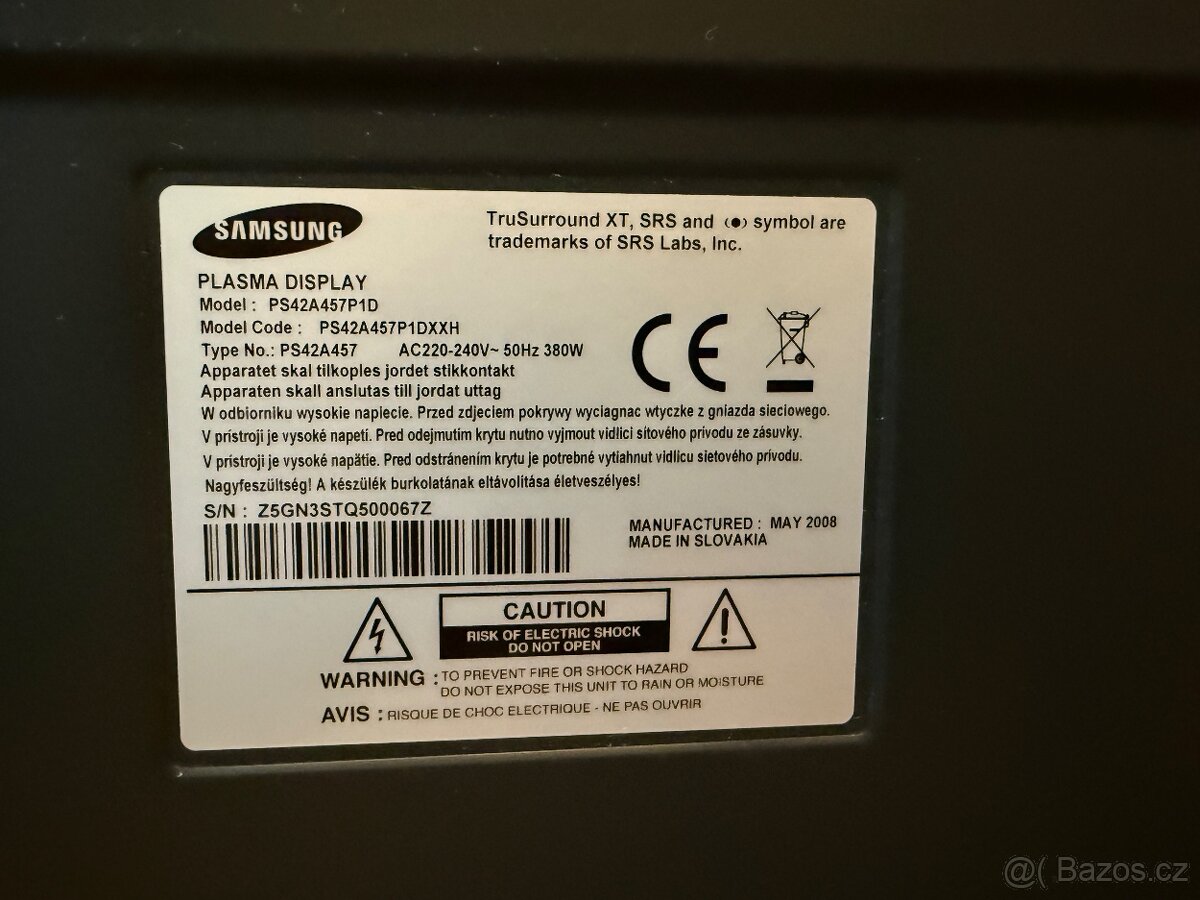 Samsung plazma TV, 42", 107 cm - 2