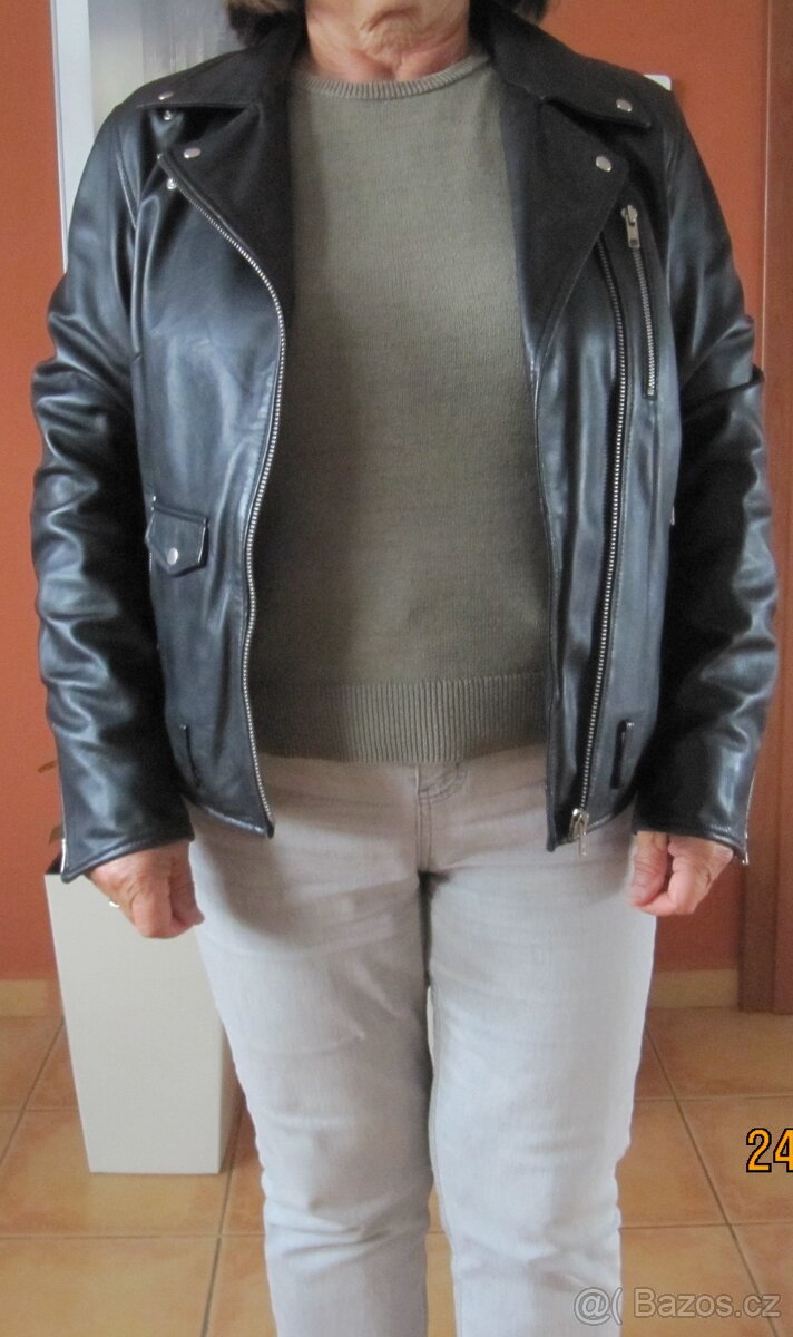 Dámská kožená bunda - křivák SLEVA - 2