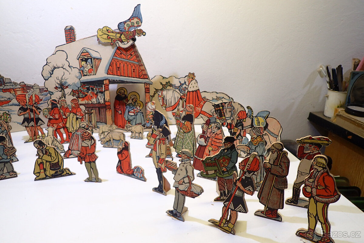 Betlém - starý - na překližce - 2