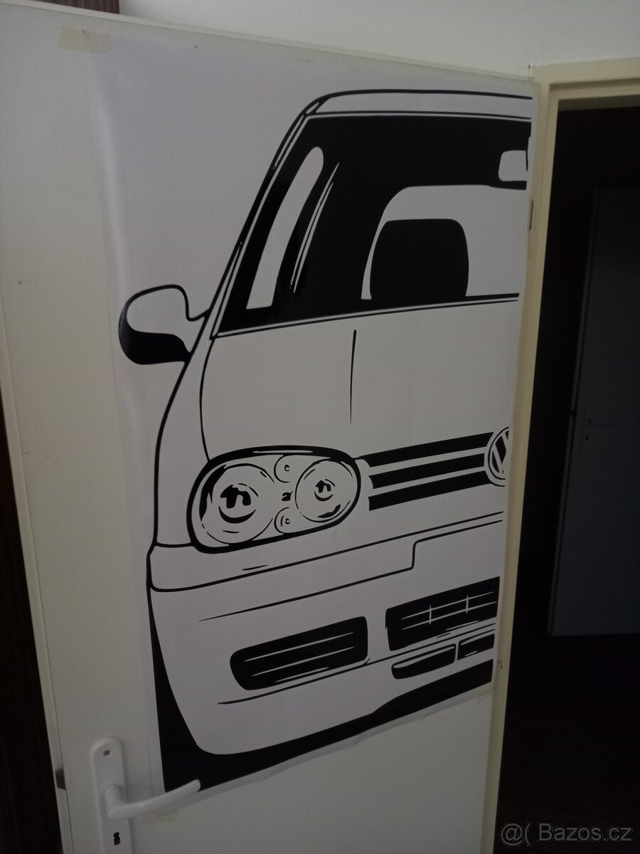 Samolepka vw golf 4 na bytové dveře 100x60cm - 2