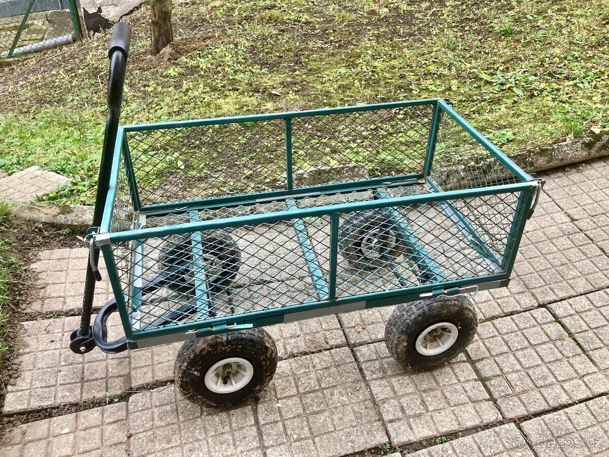 Ruční zahradní nákladní vozík s odnímatelnou plachtou - 2