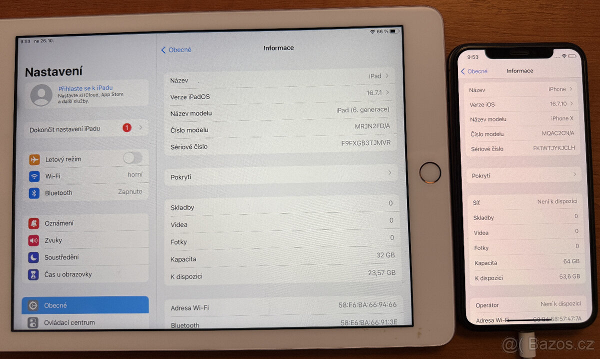 Prodám iPhone X + iPad 6 generace - 2