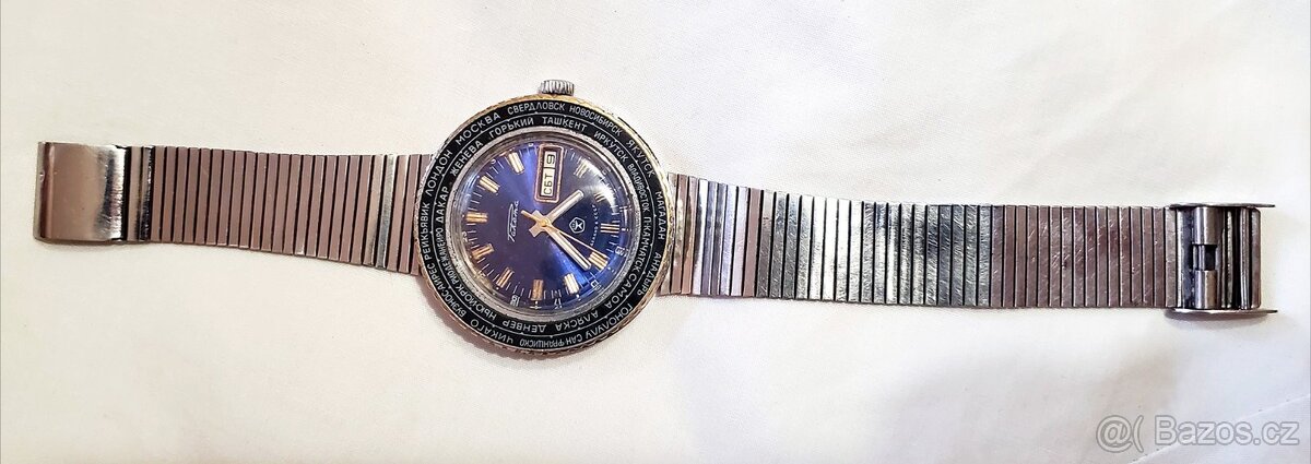 Raketa World Time USSR Automat hodinky, Modrý ciferník - 2
