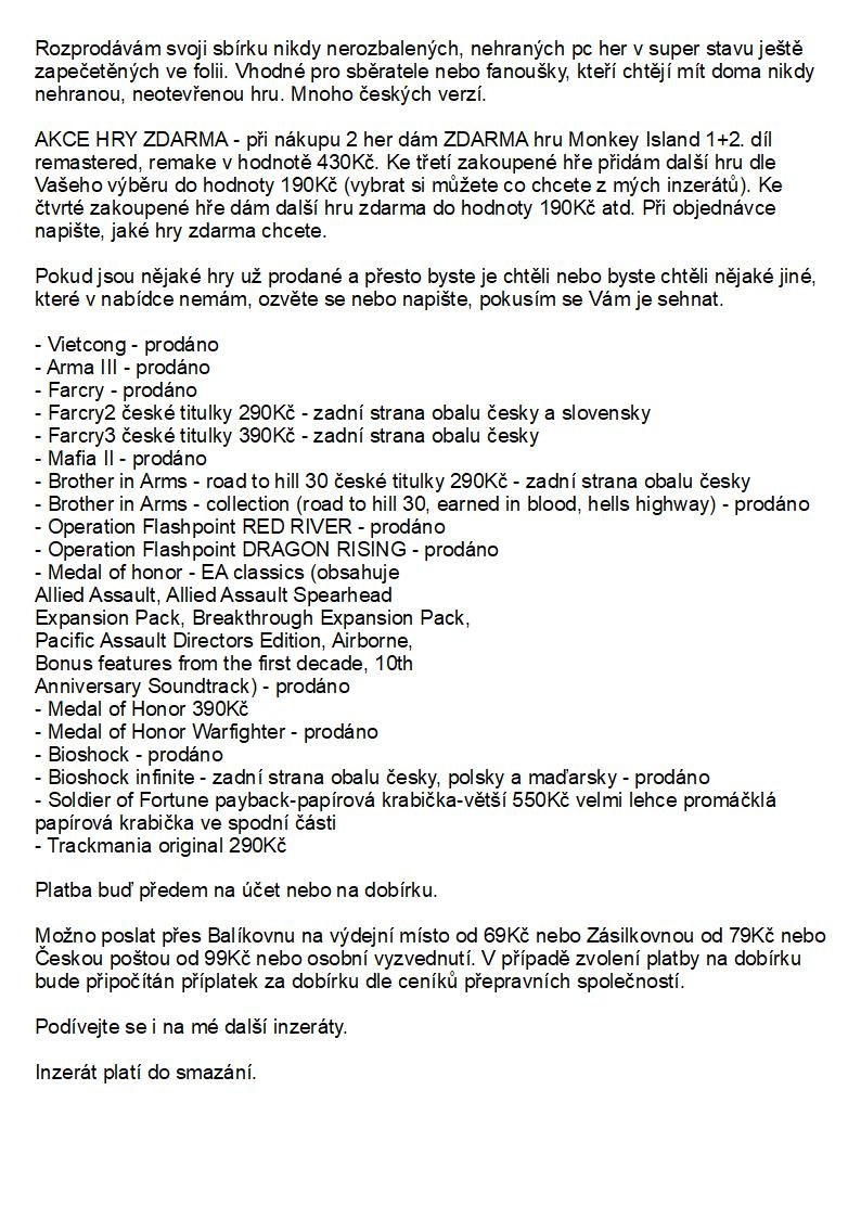 nové i použité PC hry v top stavu + AKCE hry ZDARMA - 2