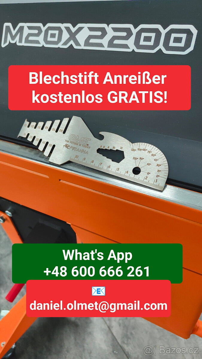 3m Ohýbačka plechu OLMET 3050mm MODEL 2025 Ohýbačka M20X3000 - 2