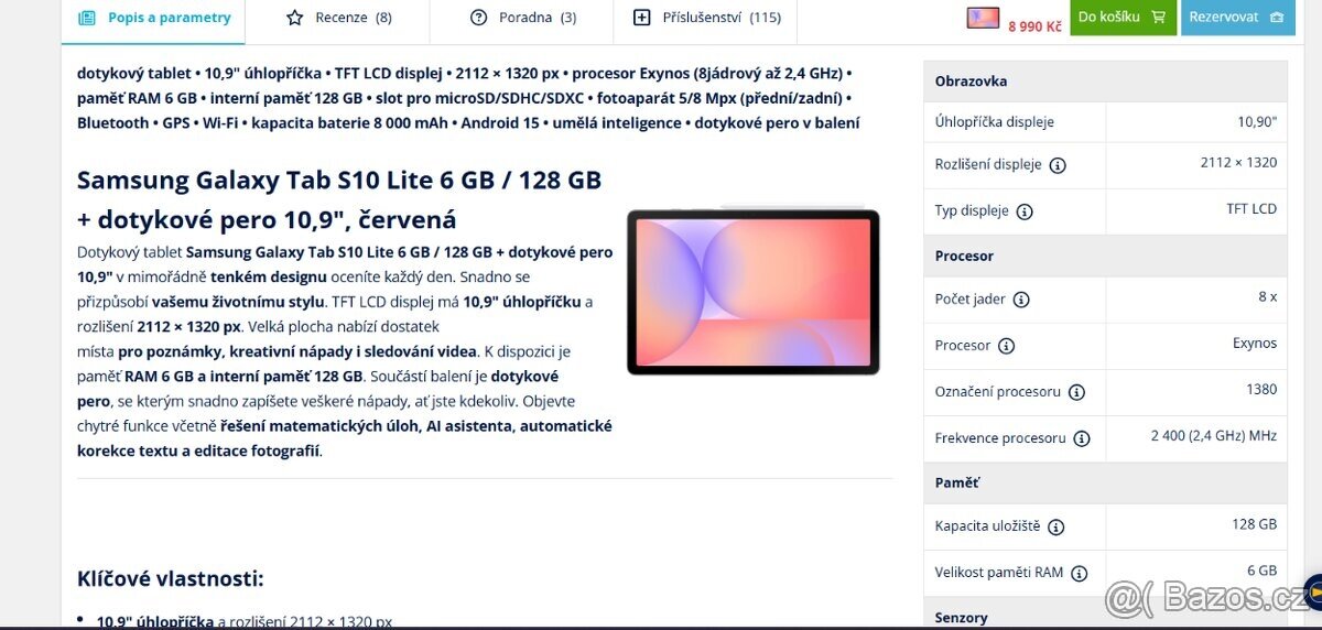 tablet Samsung Galaxy TAB S10 Lite 128GB sedy novy - 2