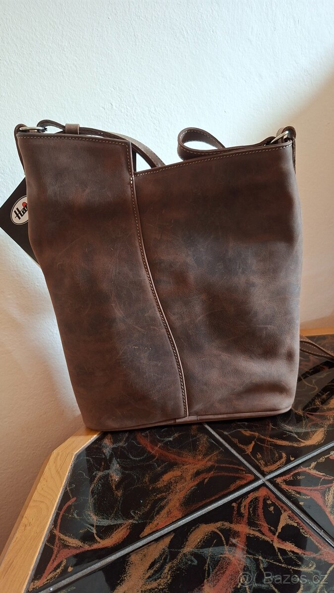 Kabelka kožená hnědá zn. P.Hajn - 2
