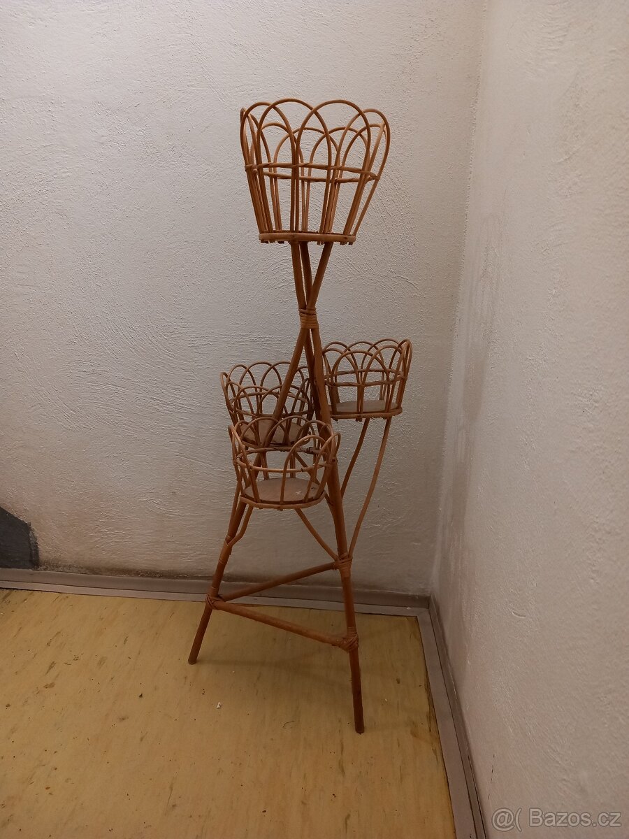 Stojan ratanový 100cm na 4 kytky - 2