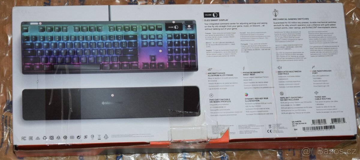 SteelSeries Apex 7S, magnet. podložka, OLED display,USB hub - 2