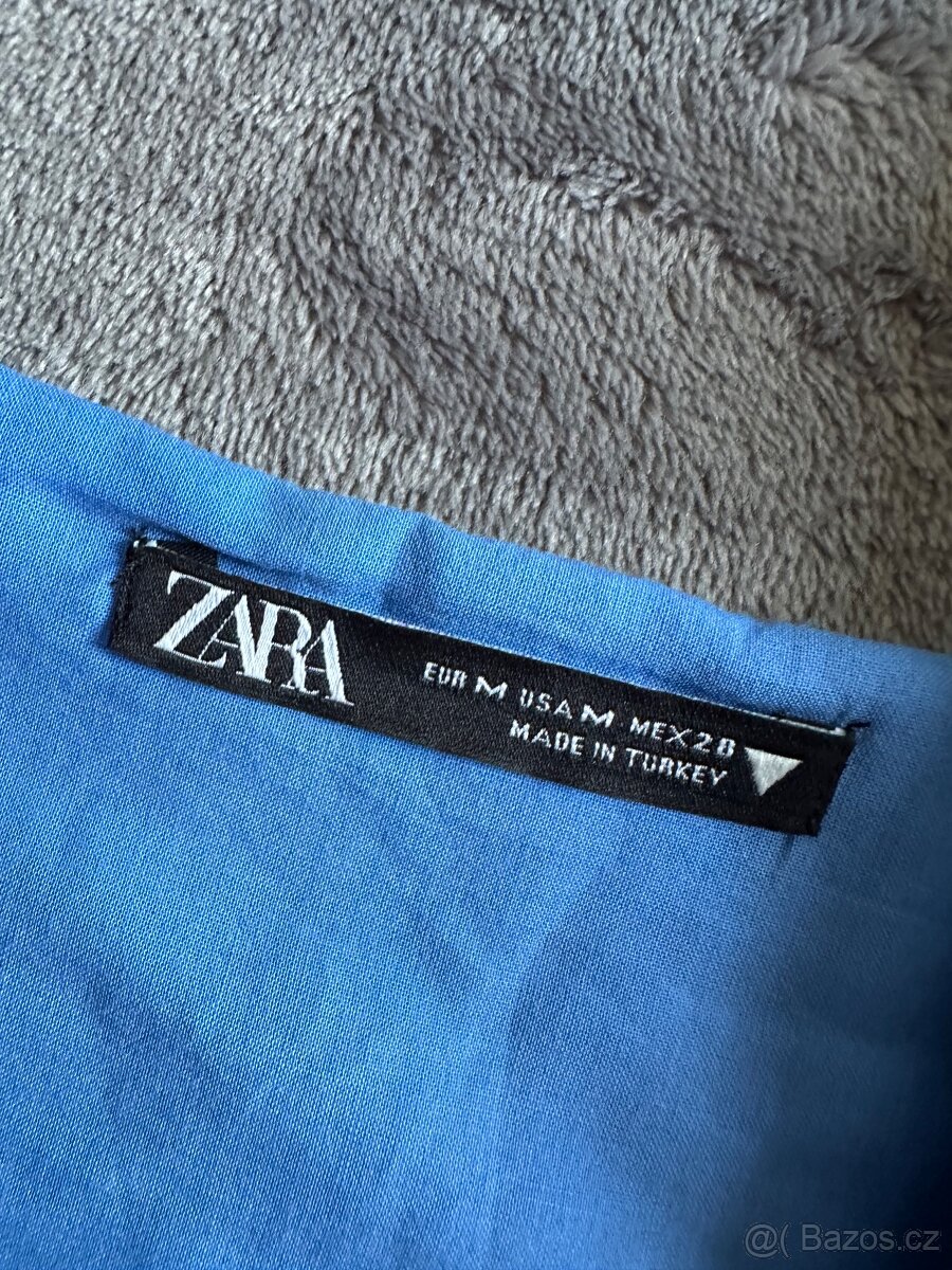 Krátké modré šaty Zara vel. M - 2