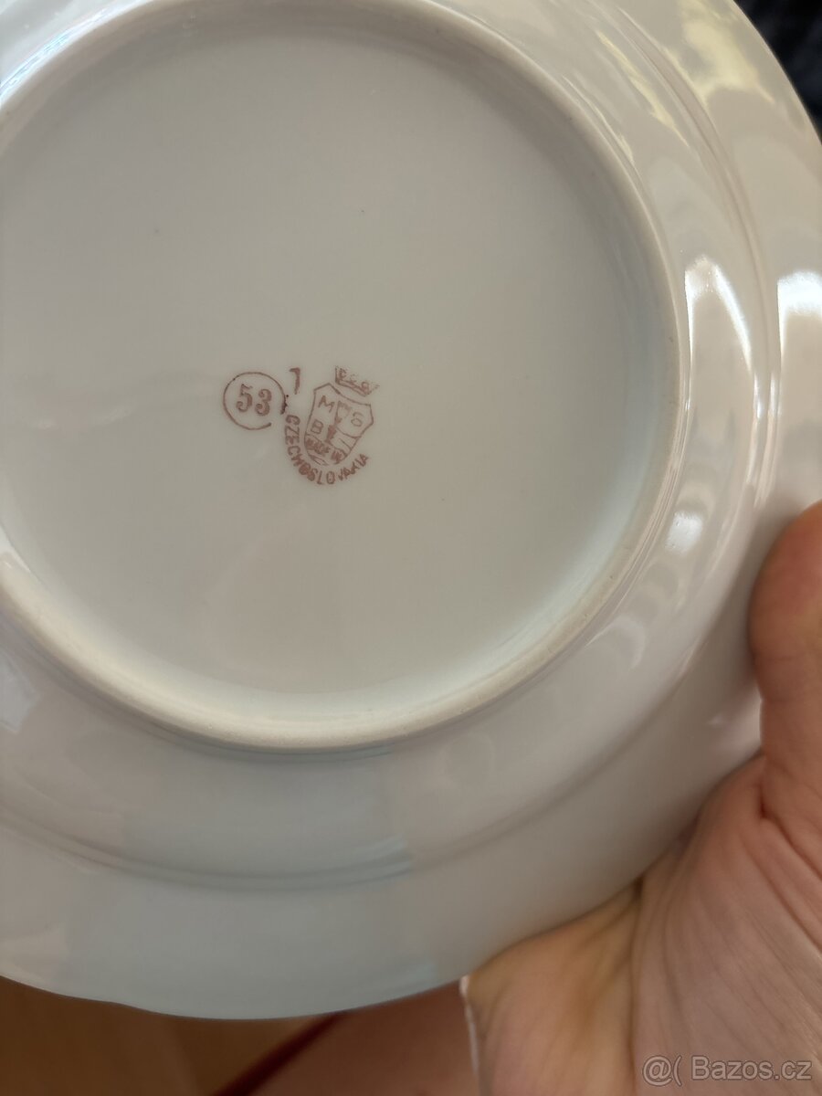 Keramický pozlacený talíř hluboký 6ks - 2