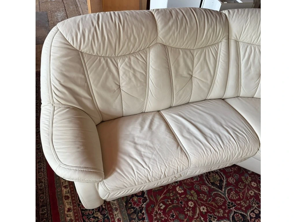 Světlá kožená sedačka do Účka,4979 - 2