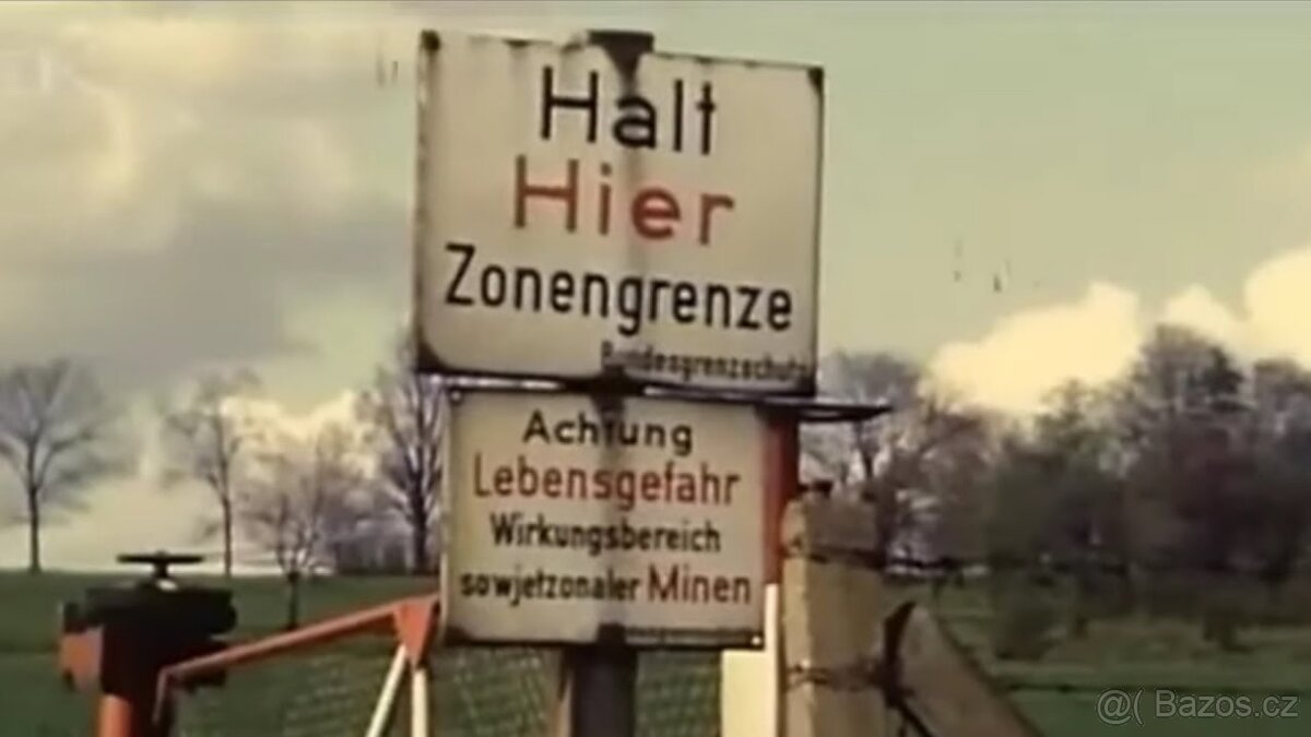 plechová cedule: Pozor Oblast působení sovětských min - 2