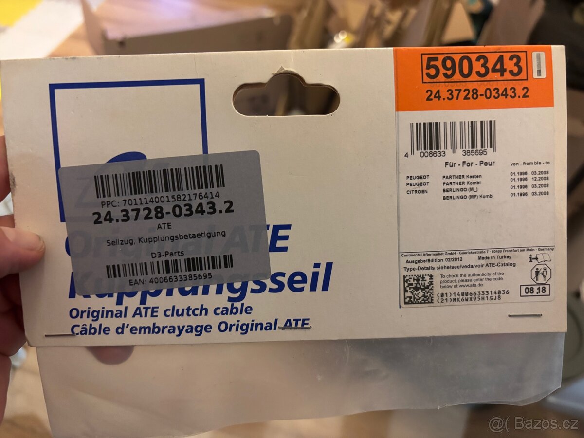 Peugeot partner ATE lanovod spojky - 2