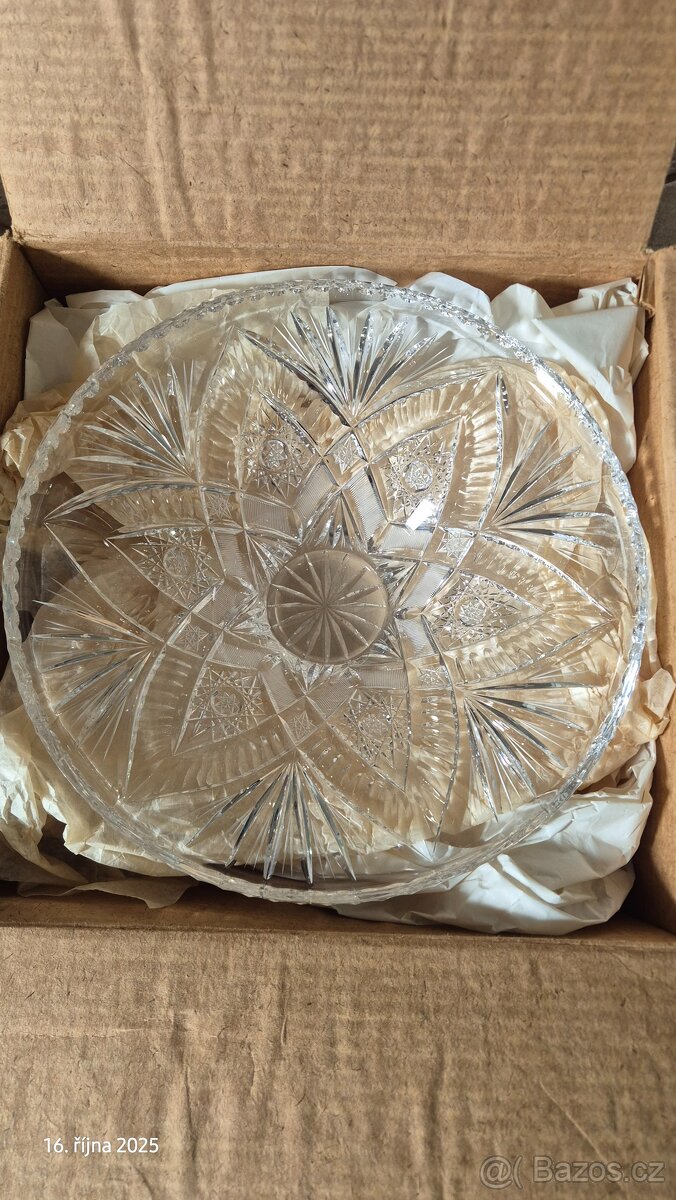 Bohemia Crystal mísa 32 cm – originál ČSSR, ruční brus - 2