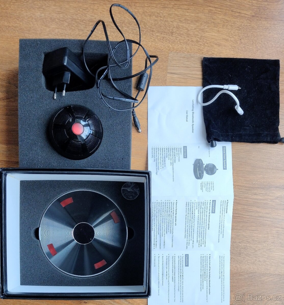 Levitující BT/NFC/USB reproduktor, červeno-černý. SLEVA - 2