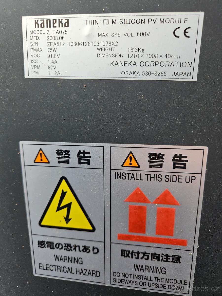 FV PANELY 20ks. KANEKA Japan použité - 2
