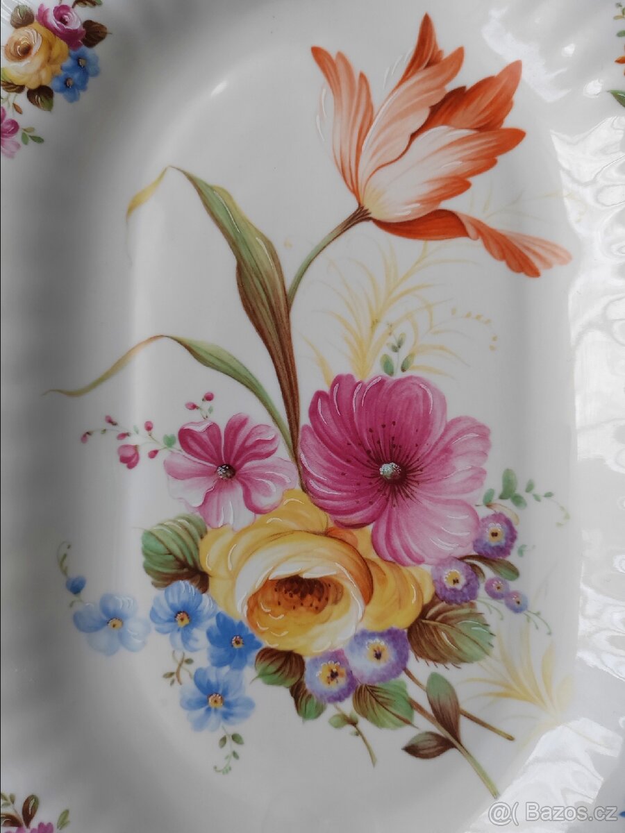 Nádherný porcelánový servírovací talíř Bayreut Gloria Royal - 2