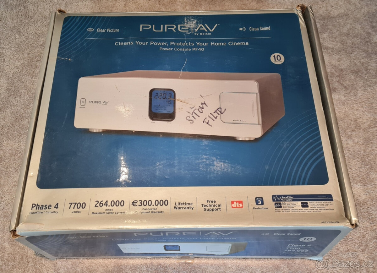 PRODÁM síťový filtr BELKIN - PURE AV - PF40, stříbrný - 2