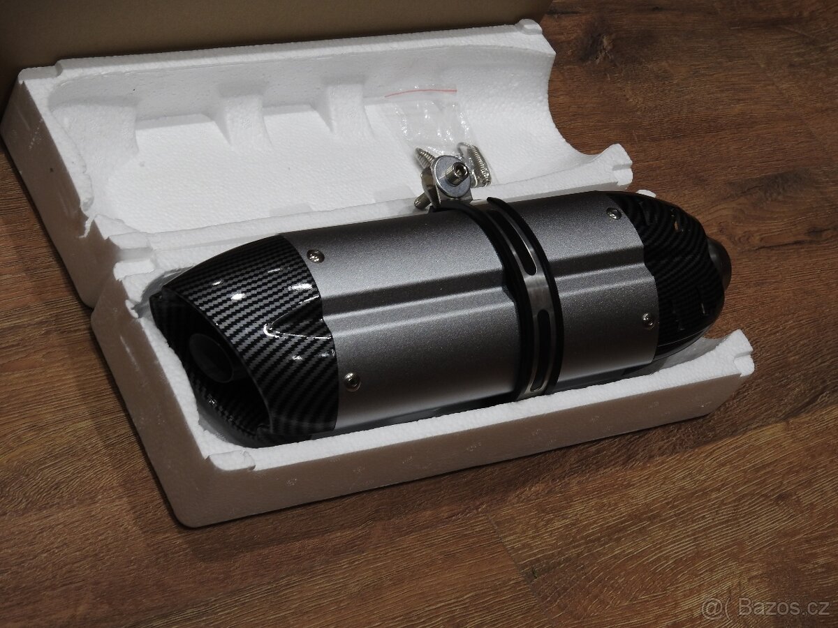 Laděný výfuk Mivv stříbrný/carbon Nový - 2