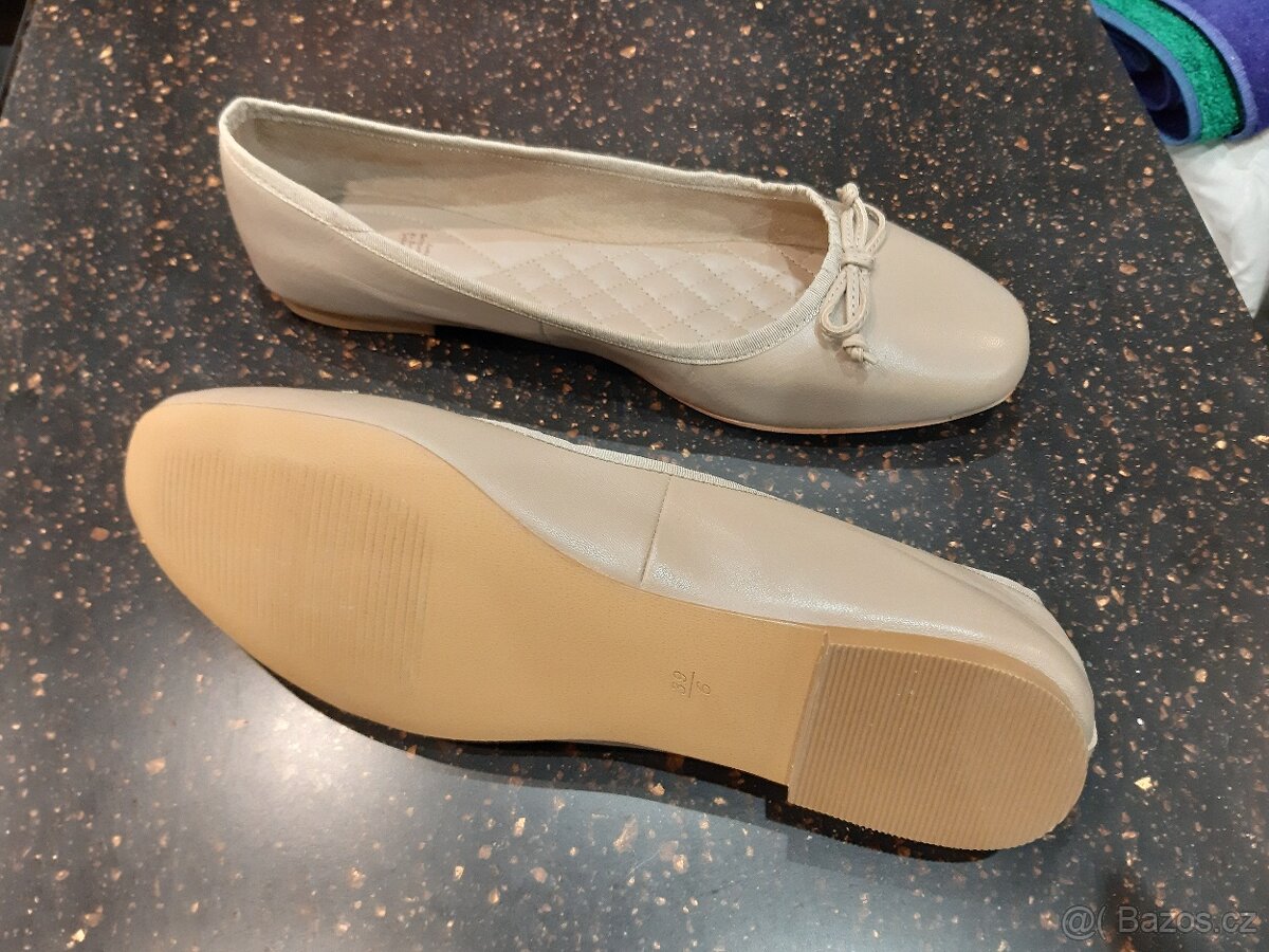 Béžové dámské balerínky zn. Tchibo vel. 39 (spíš 38,5) - 2